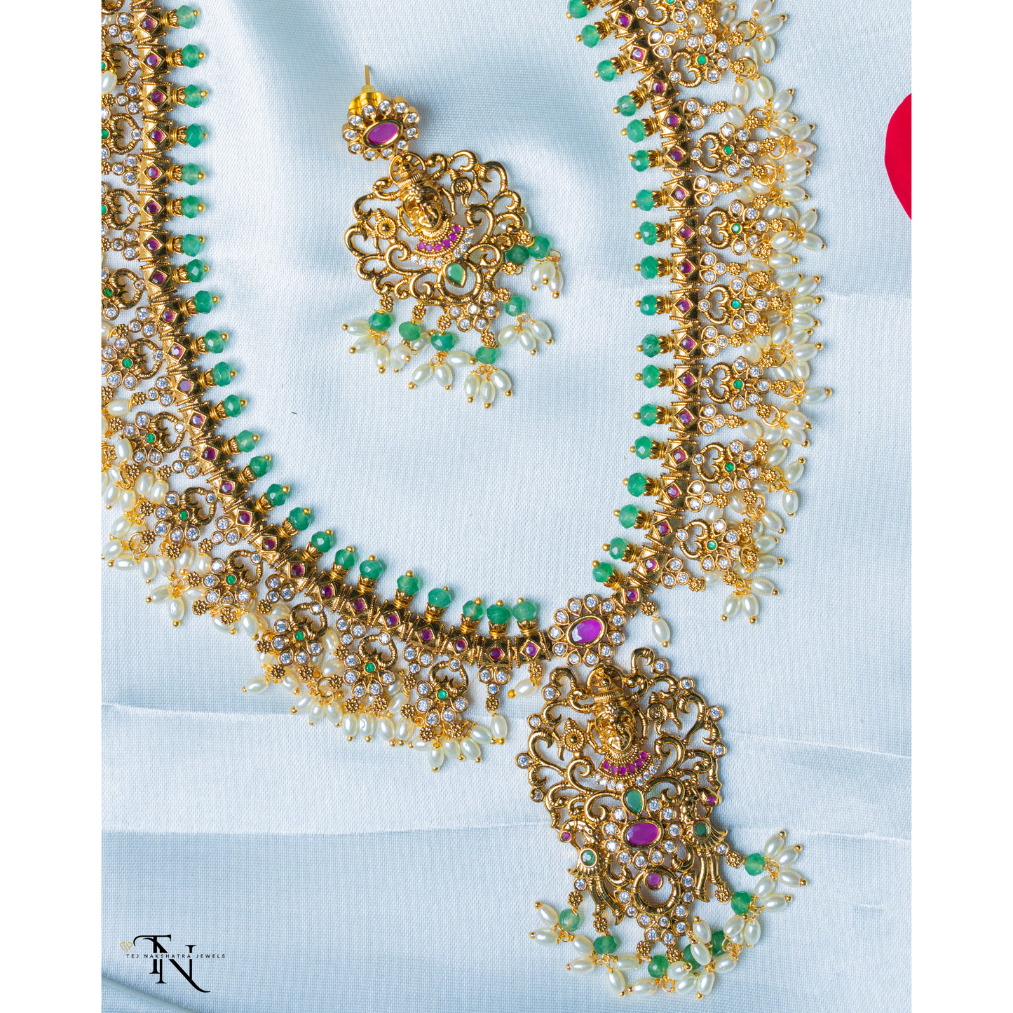 Elegant Guthapusala Haram with Beautiful Earrings
