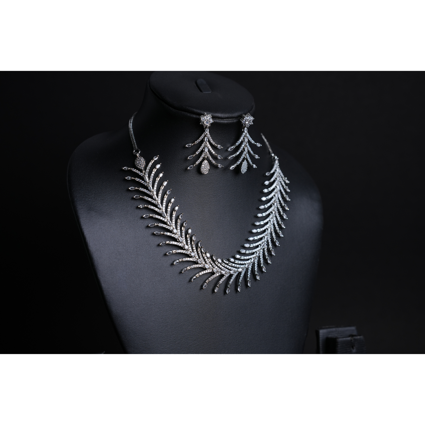 Sleek American Diamond White Stone Necklace – Elegant & Affordable Glamour