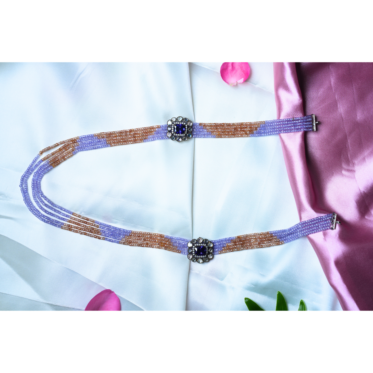 Rich 5-Line Purple and Brown Bead Haram Necklace – Classic & Elegant