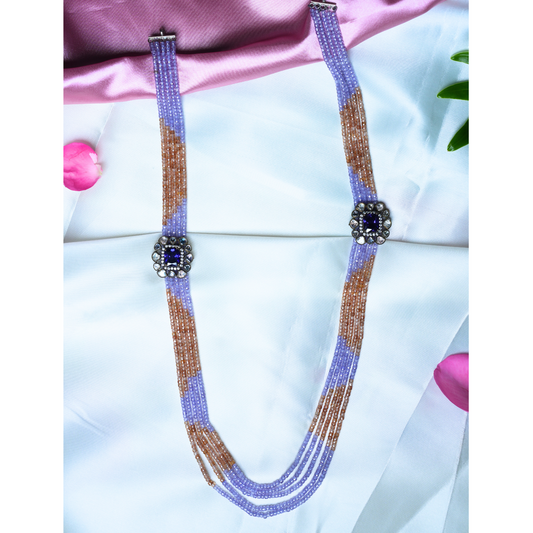 Rich 5-Line Purple and Brown Bead Haram Necklace – Classic & Elegant