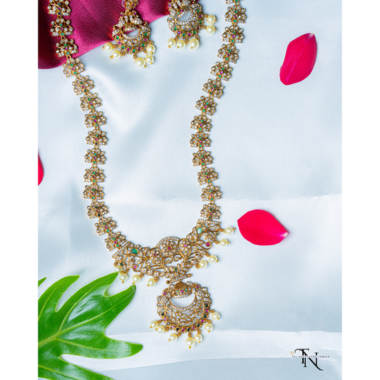 Simple & Elegant Long Haram with Earrings