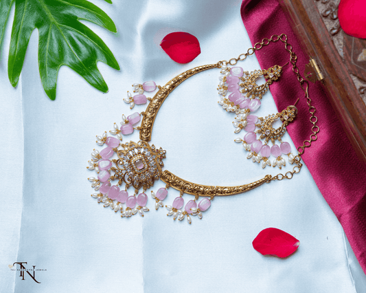 Pink Radiance Designer Necklace Set with Earrings
